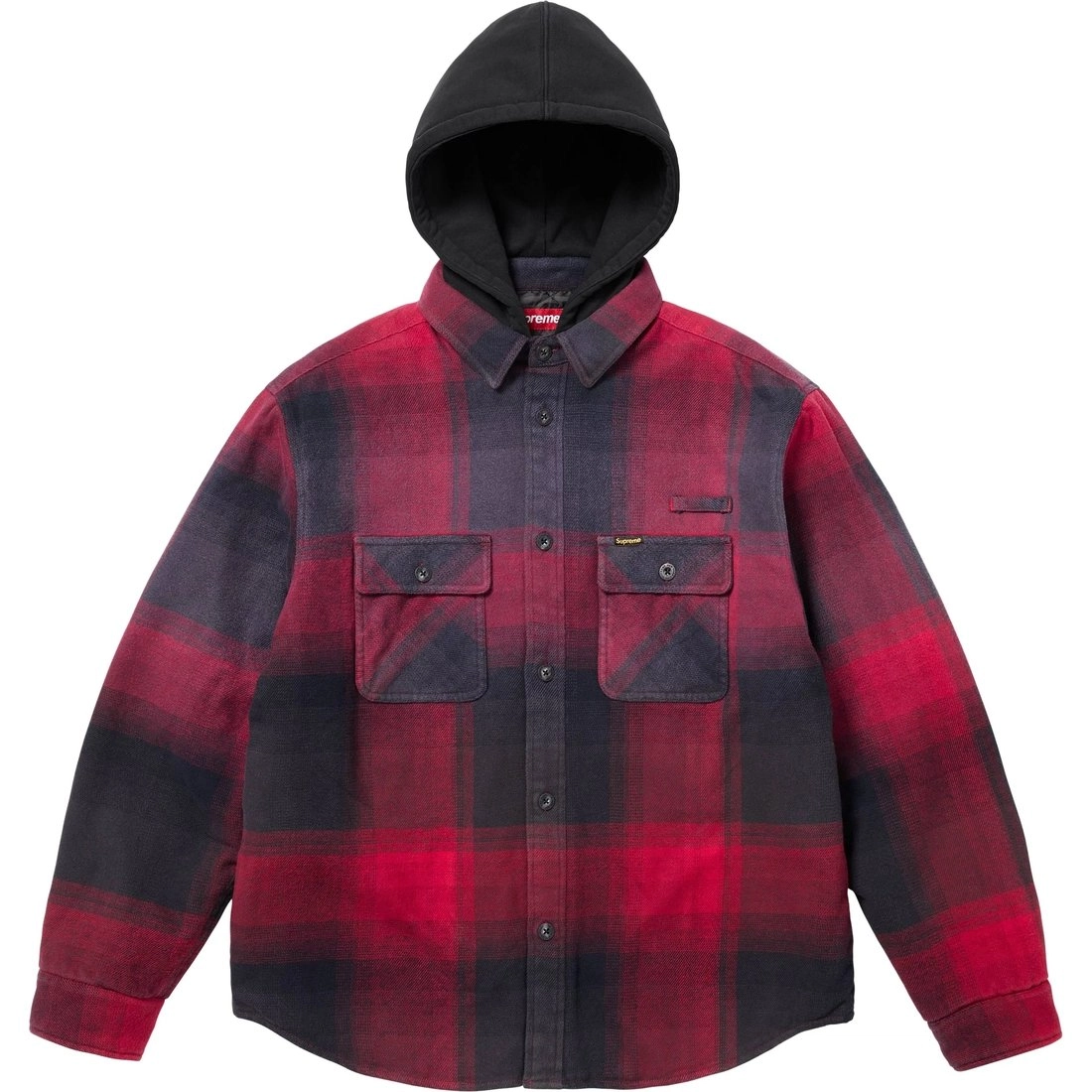 Supreme SS25 WEEK1 Quilted Lined Hooded Flannel Shirt