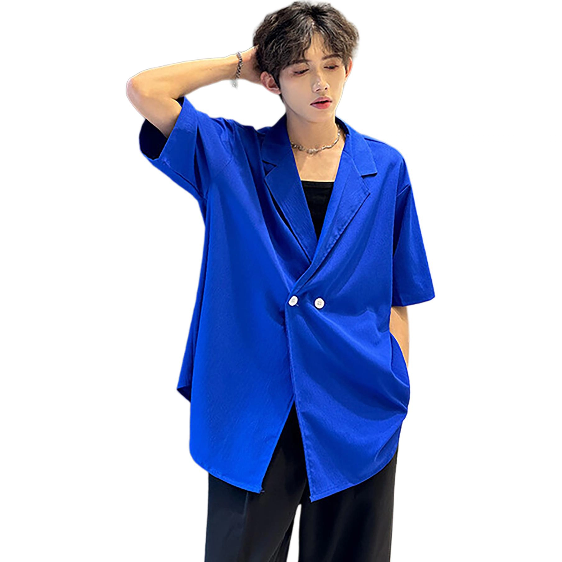 袋鼠 简约休闲宽松舒适百搭潮流短袖衬衫 男女同款