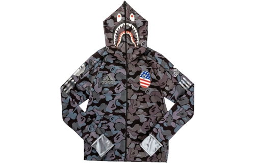 Bape x adidas SB Shark Hoodie Black