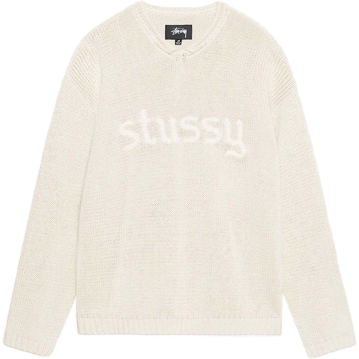 Stussy FW24 EMBROIDERED V-NECK LOGO SWEATER logoV