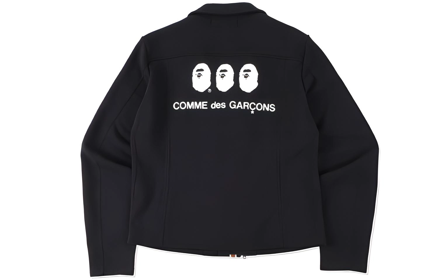 BAPE x CDG Sweat Biker Jacket Black