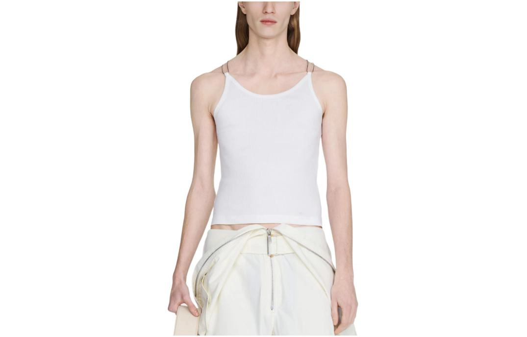 DION LEE SS24 WIRE STRAP TANK IVORY
