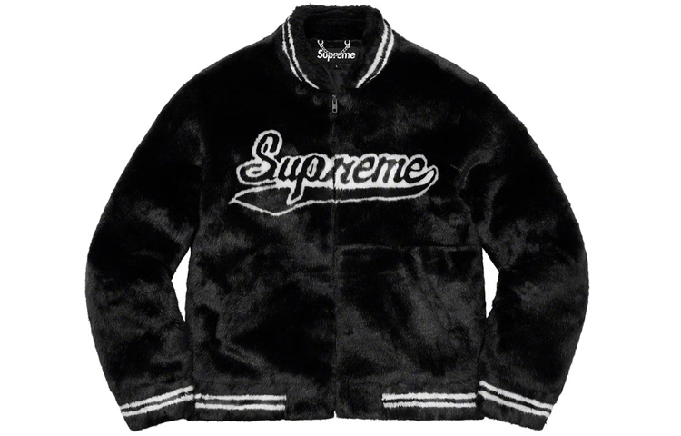Supreme SS20 Week 1 Faux Fur Varsity Jacket