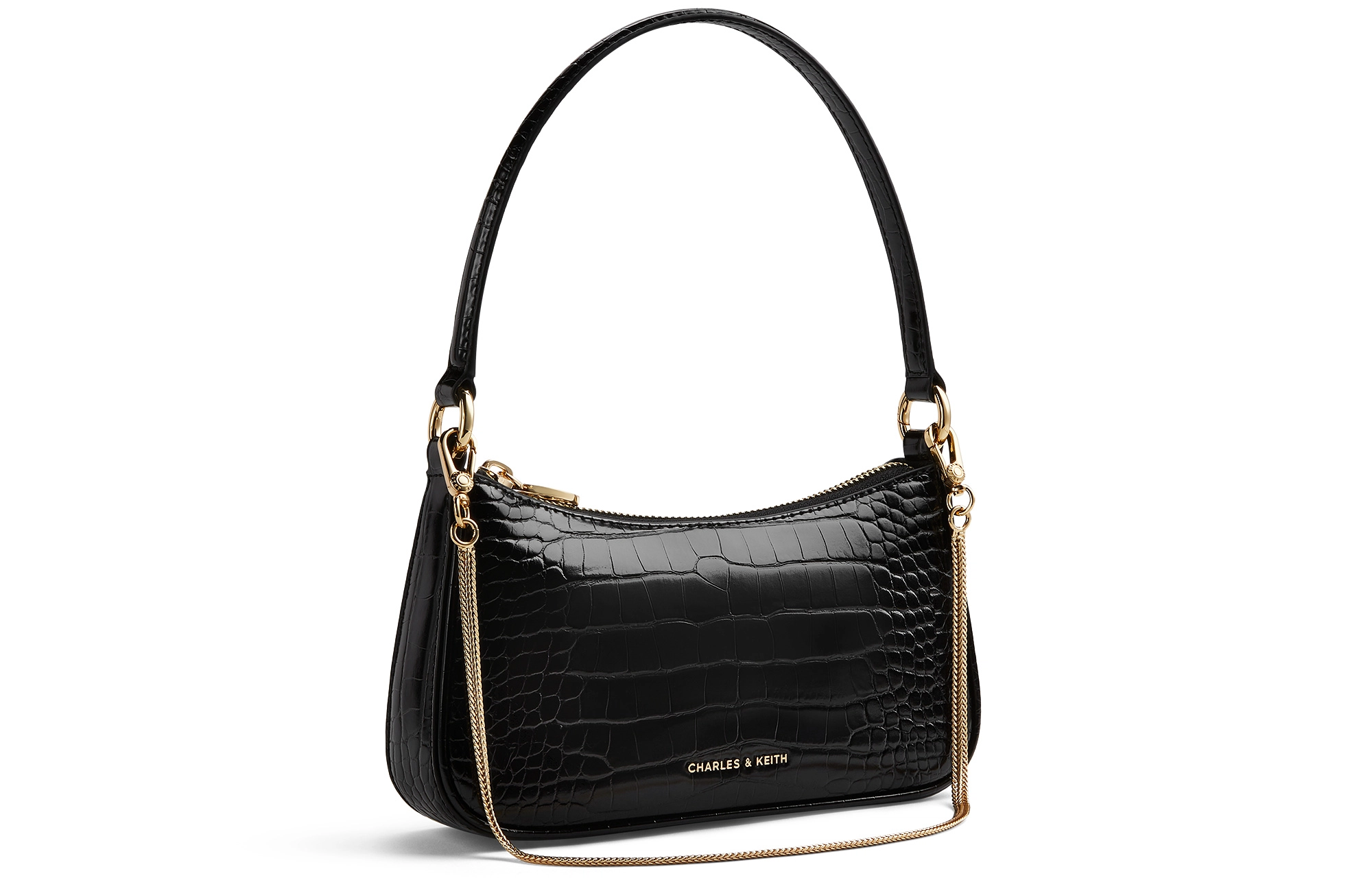 CHARLESKEITH ck PU Cream CrocoBlack Croco