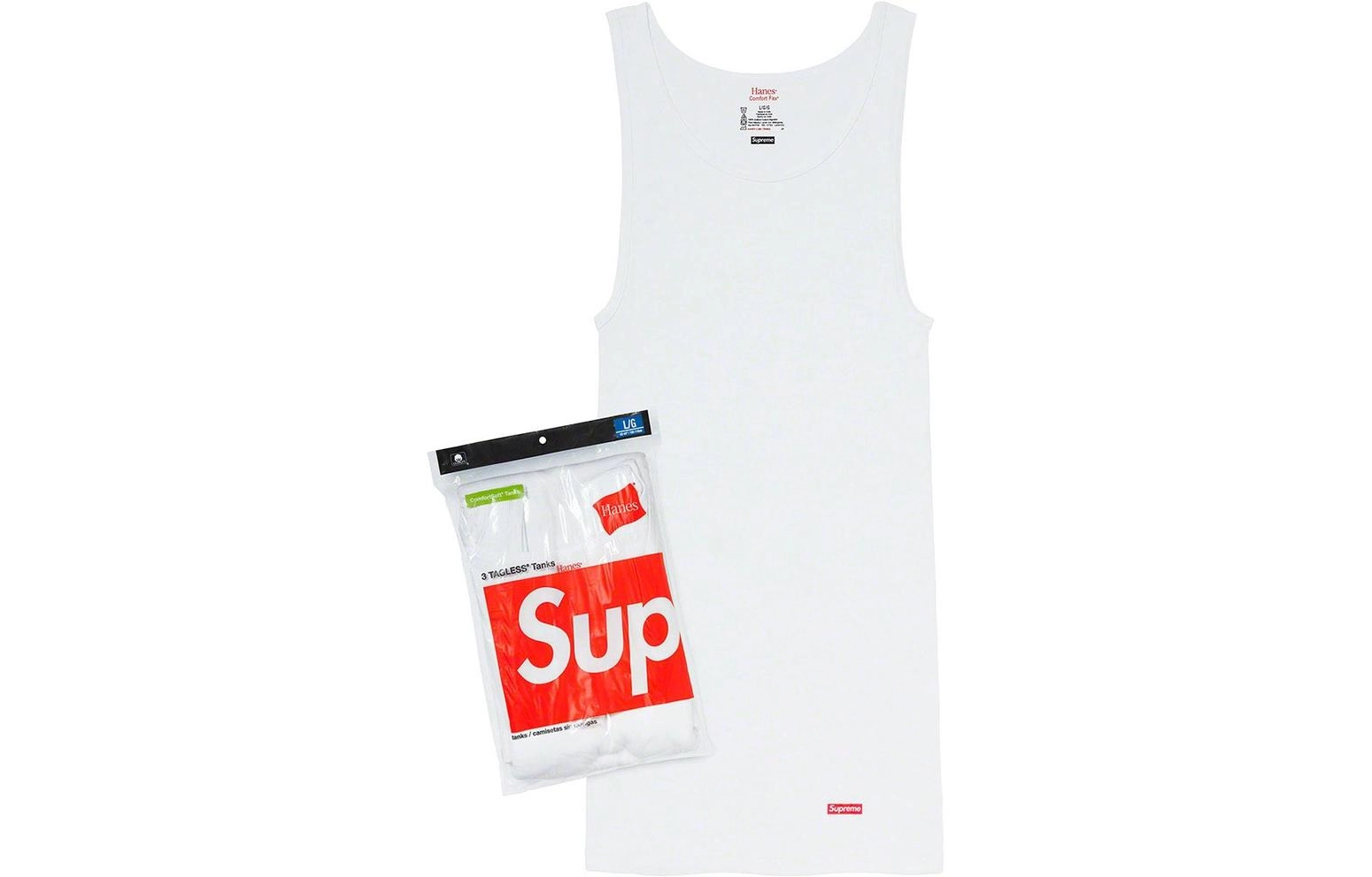 Supreme x HANES Supreme x HANES SS23 Week14 TANK TOPS (3 PACK) logo 3