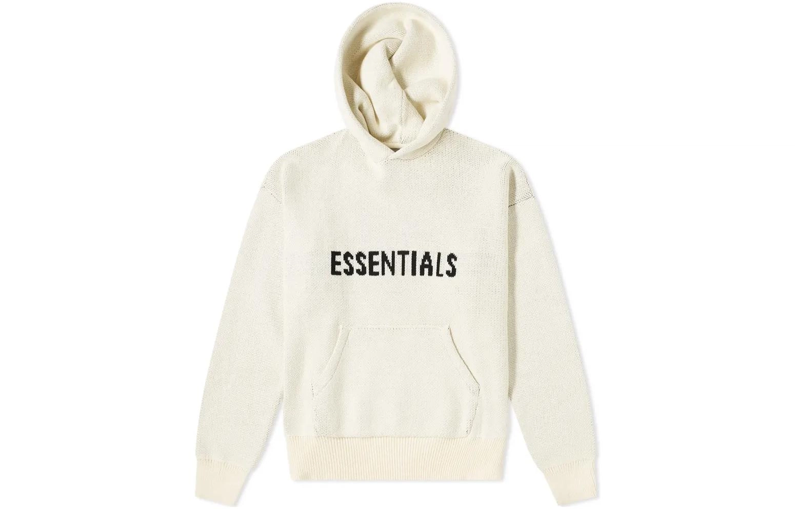 Fear of God Essentials Knit Hoody Buttercream Logo