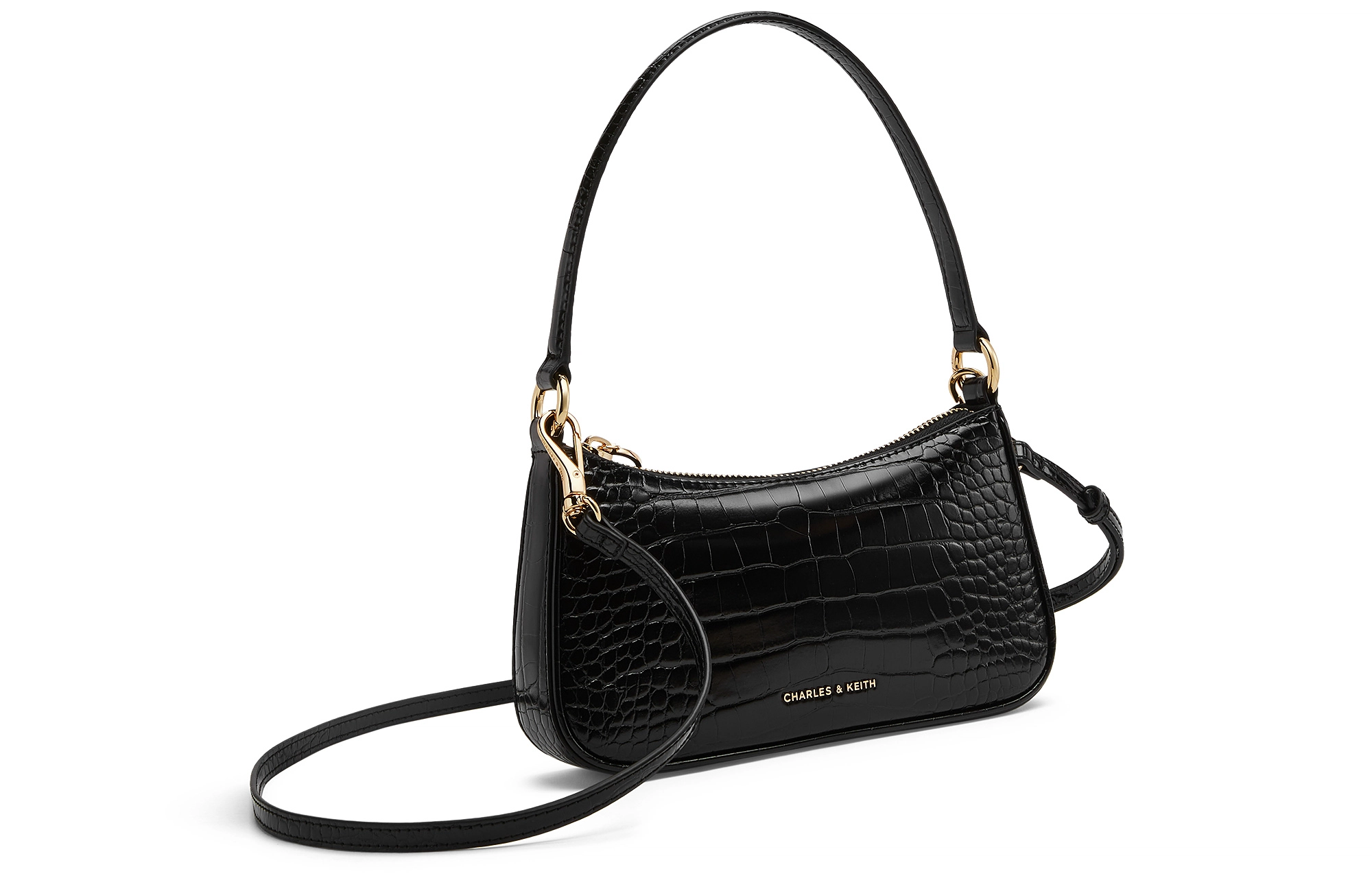 CHARLESKEITH ck PU Cream CrocoBlack Croco