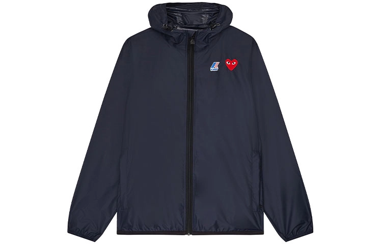 CDG Play x K-Way Zip Jacket Navy Logo