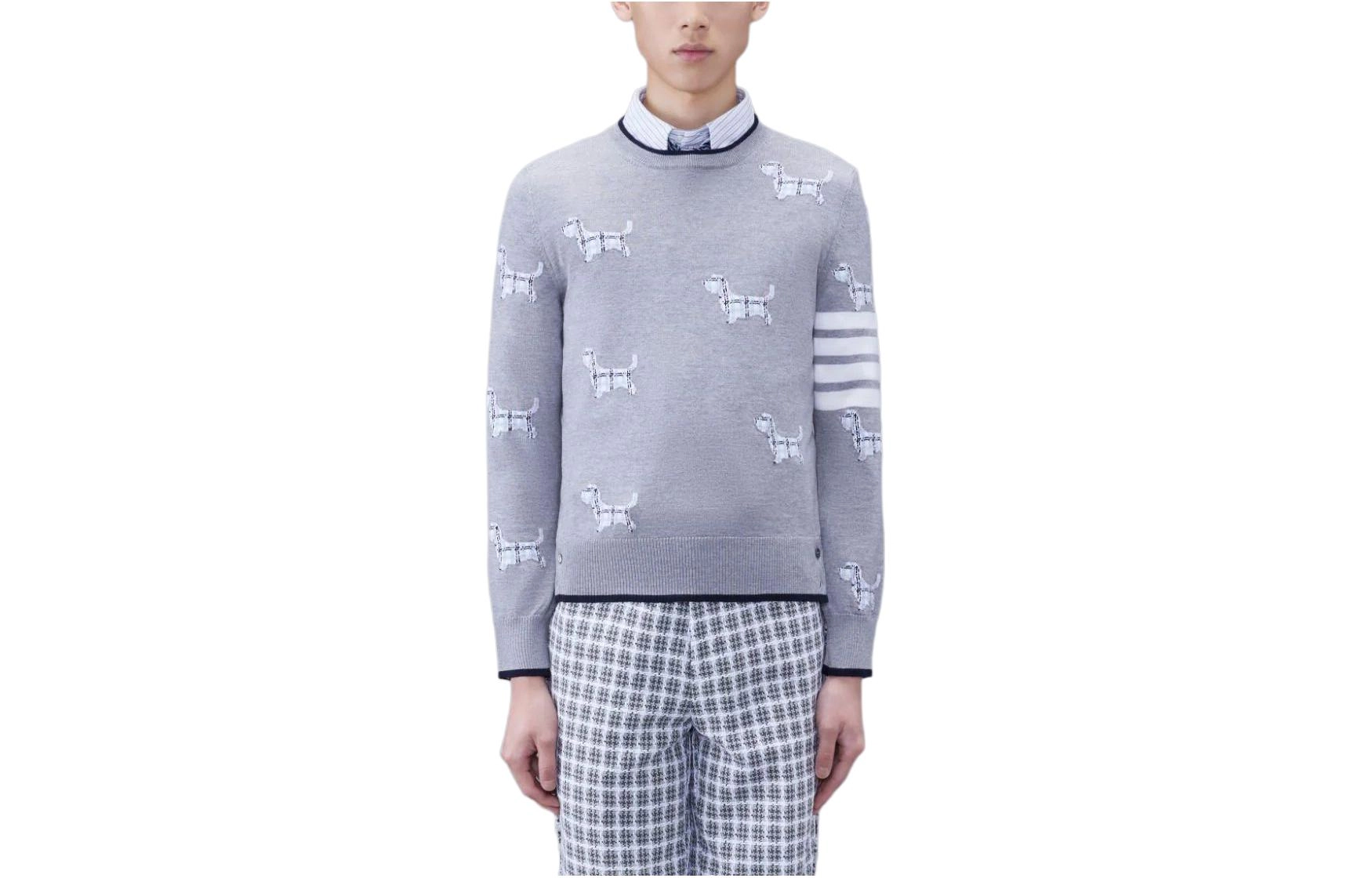 THOM BROWNE Wool 4-Bar Hector Pullover