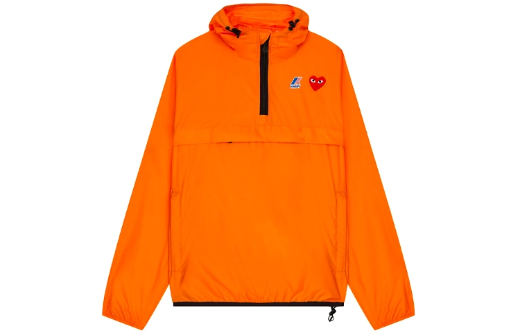 CDG Play x K-Way Half Zip Jacket Orange