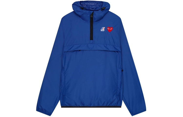 CDG Play x K-Way Half Zip Jacket Blue