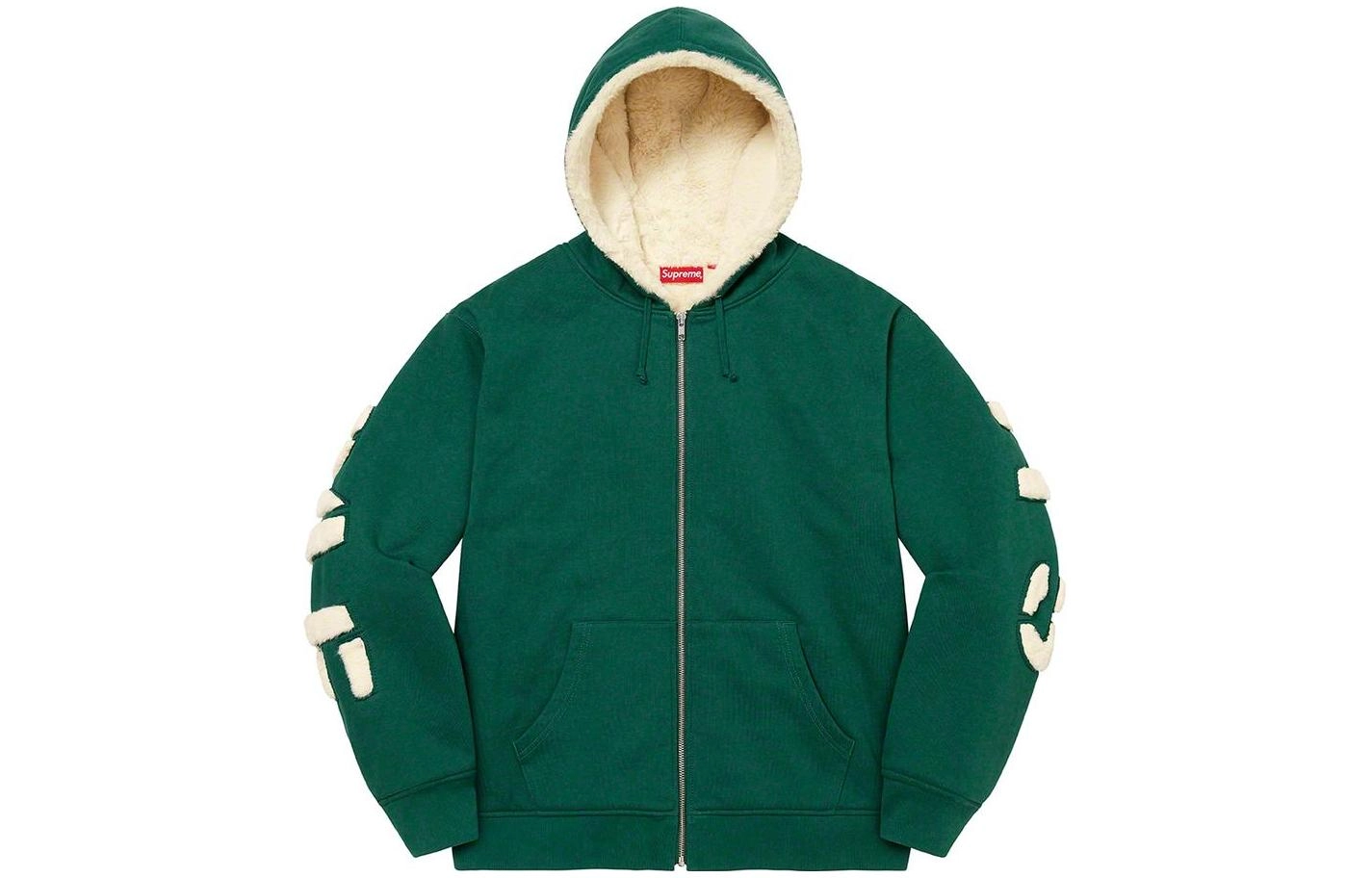 Supreme FW22 Week 17 Faux Fur Lined Zip Up Hooded Sweatshirt