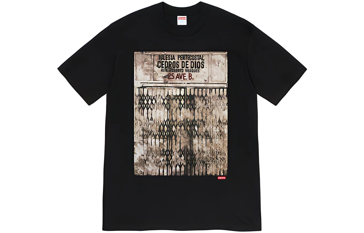 Supreme FW19 Week 12 x Martin Wong Iglesia Pentecostal Tee Black T