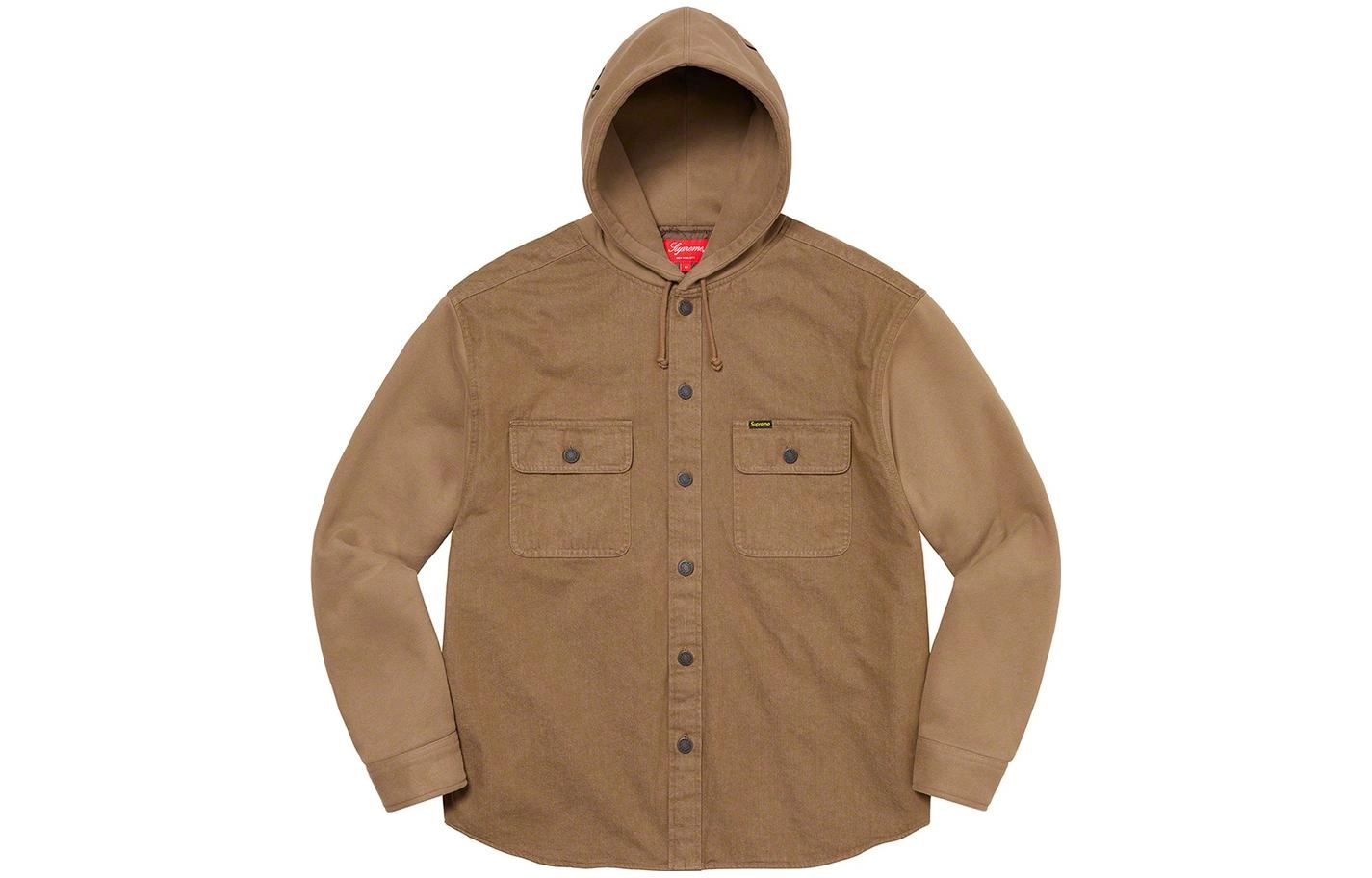 Supreme FW22 Week 12 Fleece Hooded Denim Shirt Logo