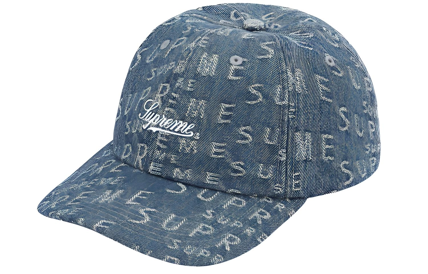 Supreme Week 17 Warp Jacquard Logos Denim 6-Panel