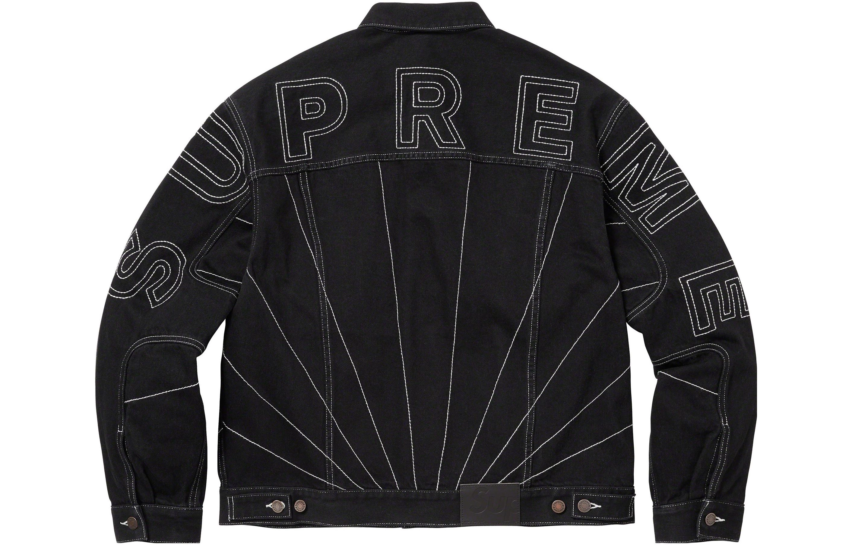 Supreme FW23 WEEK2 RADIAL EMBROIDERED DENIM TRUCKER JACKET Logo