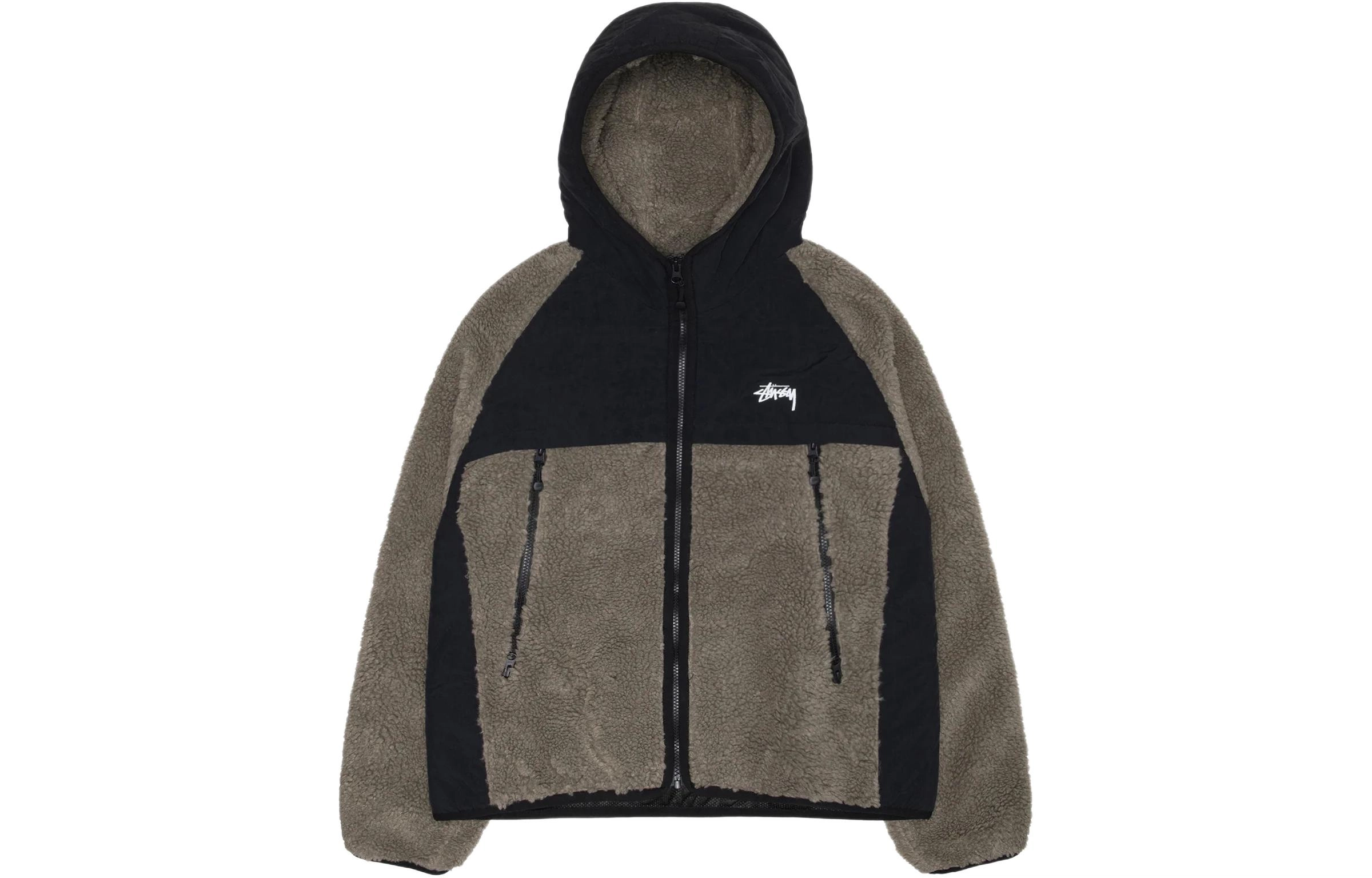 Stussy FW23 SHERPA PANELED HOODED JACKET