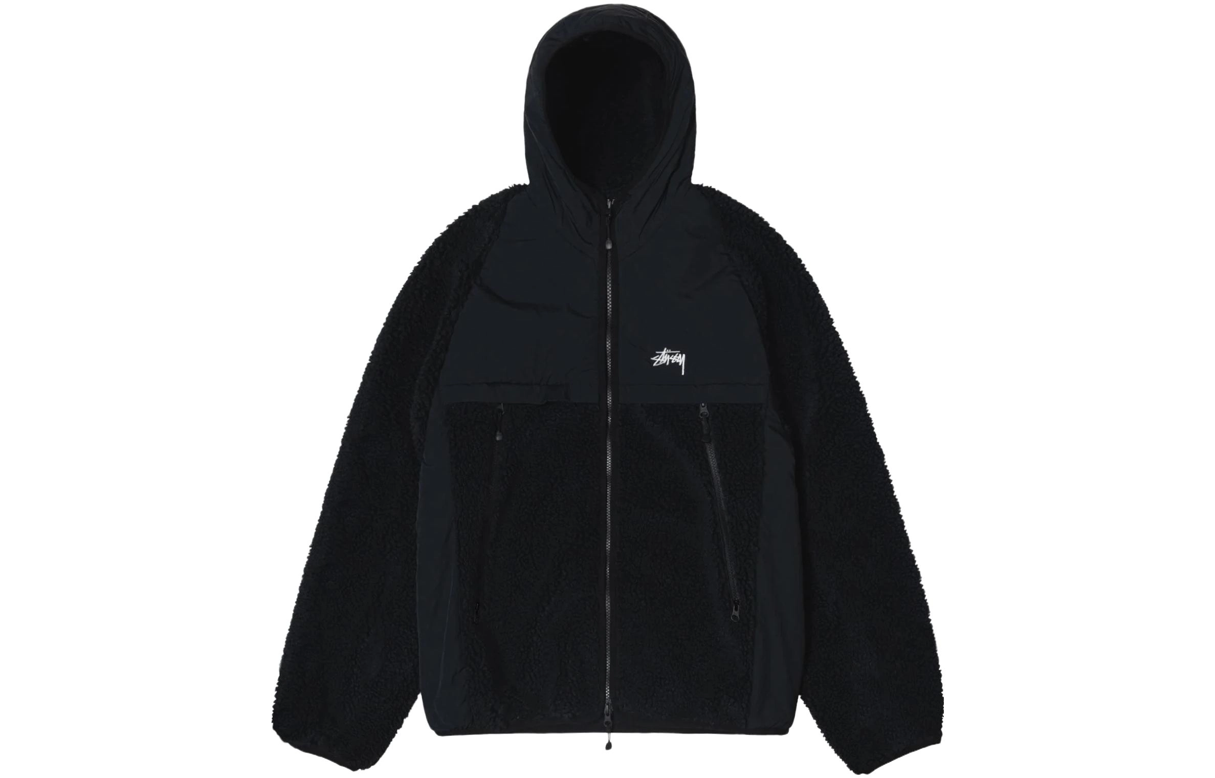 Stussy FW23 SHERPA PANELED HOODED JACKET