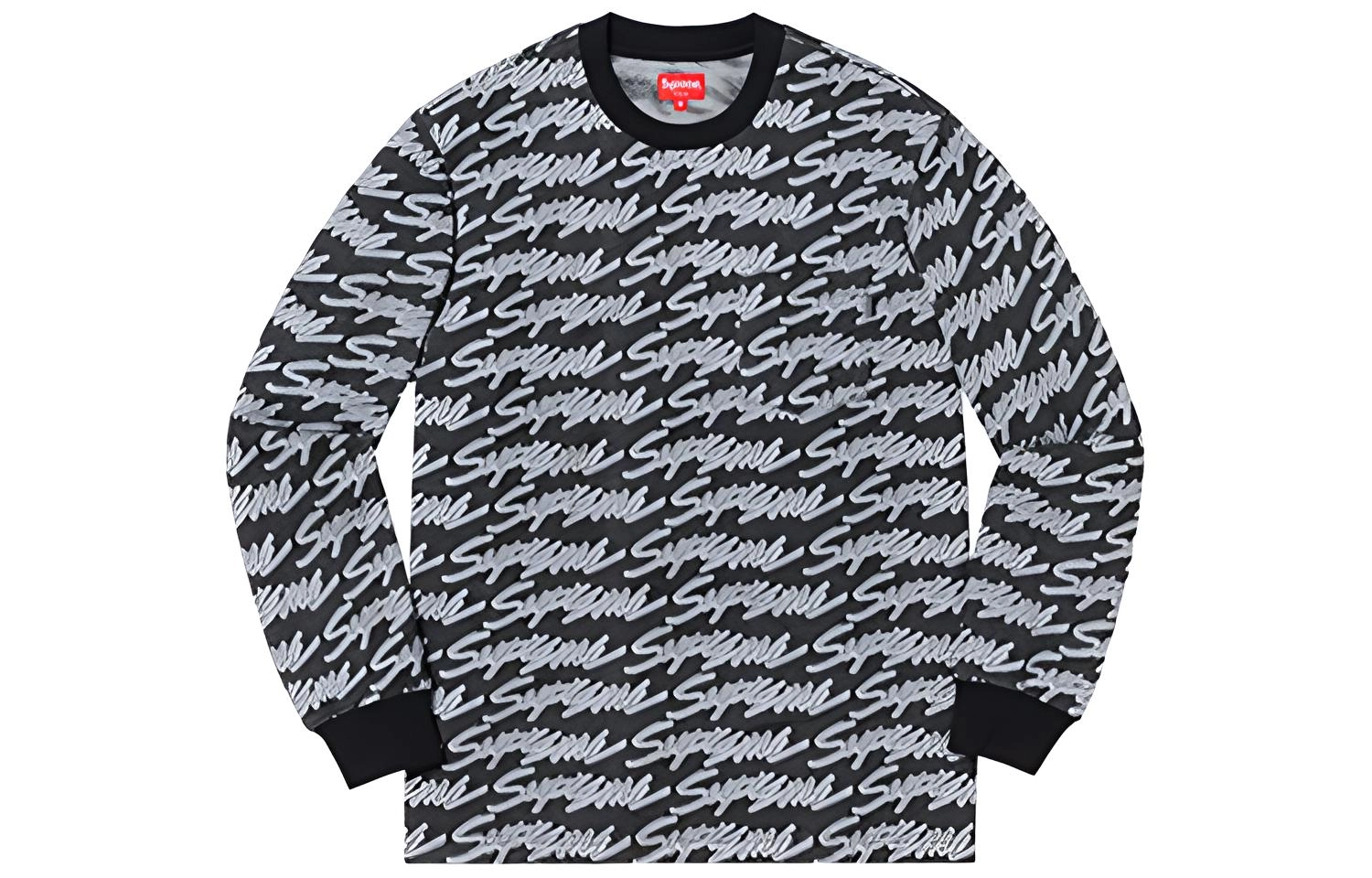 Supreme SS19 Signature Script Logo LS Pocket Tee T
