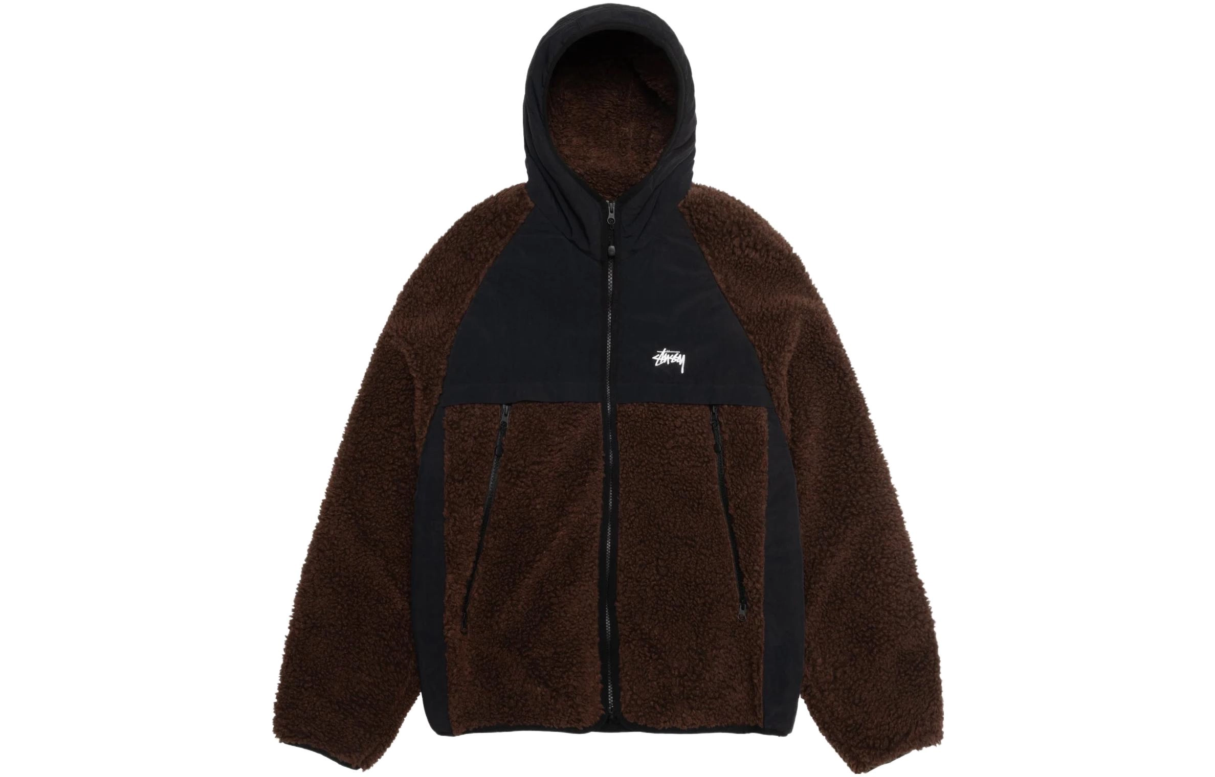 Stussy FW23 SHERPA PANELED HOODED JACKET