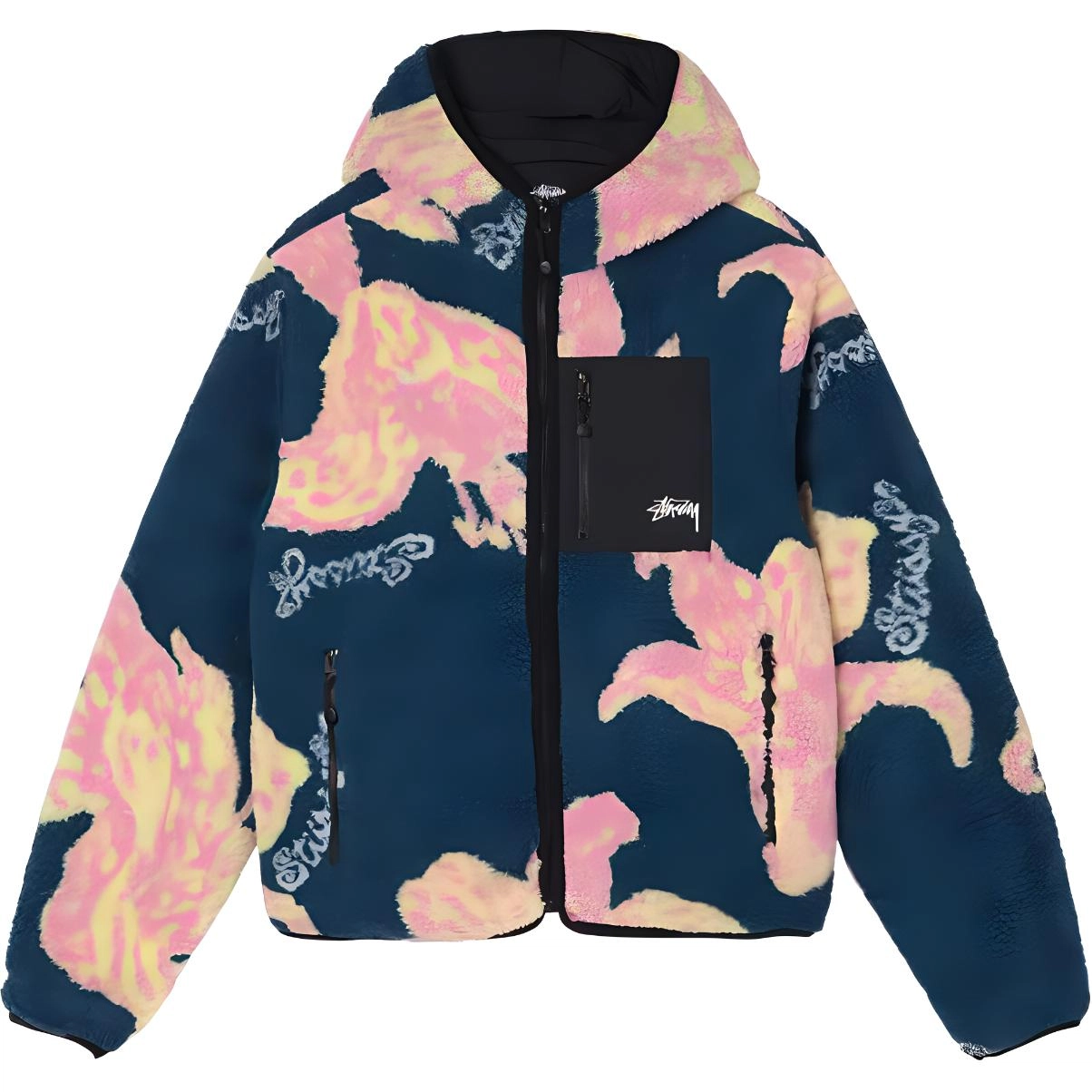 Stussy SS22 Floral Sherpa Hood Jacket