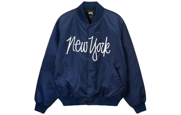 Stussy SS23 LA CHAPTER SATIN VARSITY JACKET