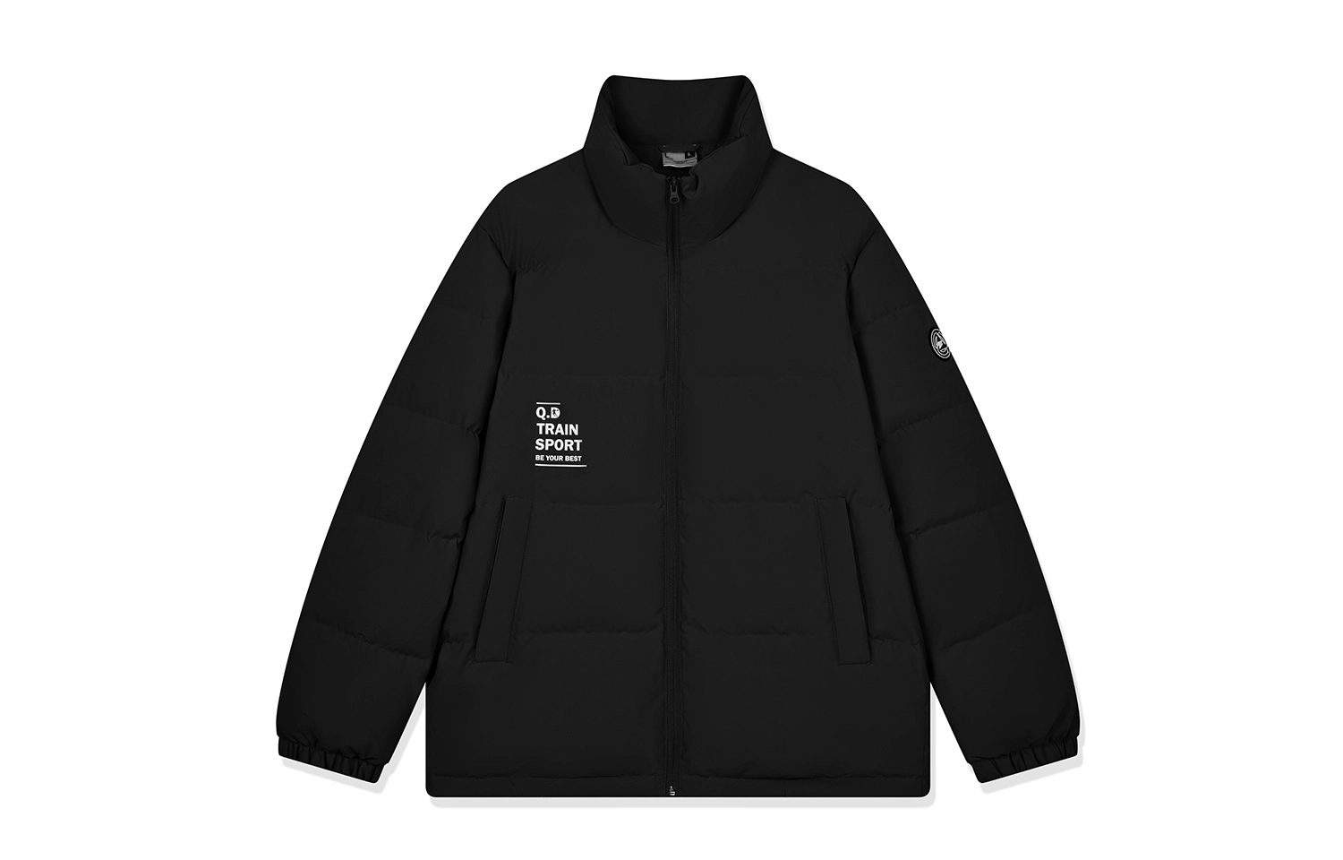 乔丹 休闲防风保暖立领羽绒服 男款 黑色