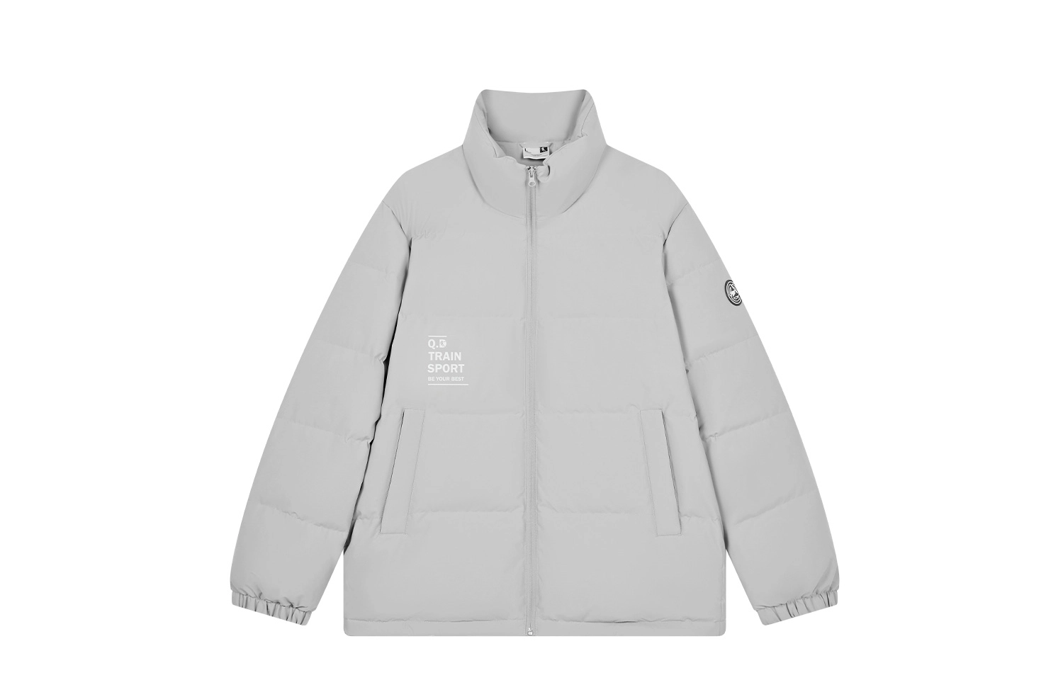 乔丹 休闲防风保暖立领羽绒服 男款 浅苔灰