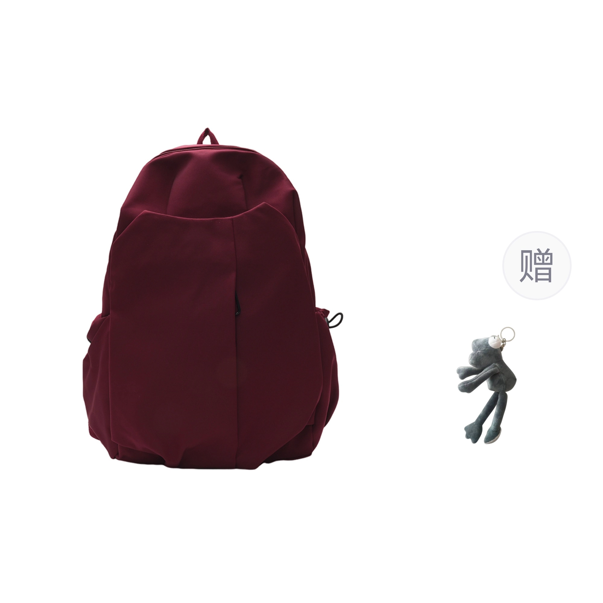 普乐威 原创设计简约休闲百搭纯色电脑背包大学高中书包森系校园 尼龙 双肩包 常规 男女同款情侣款 多色
