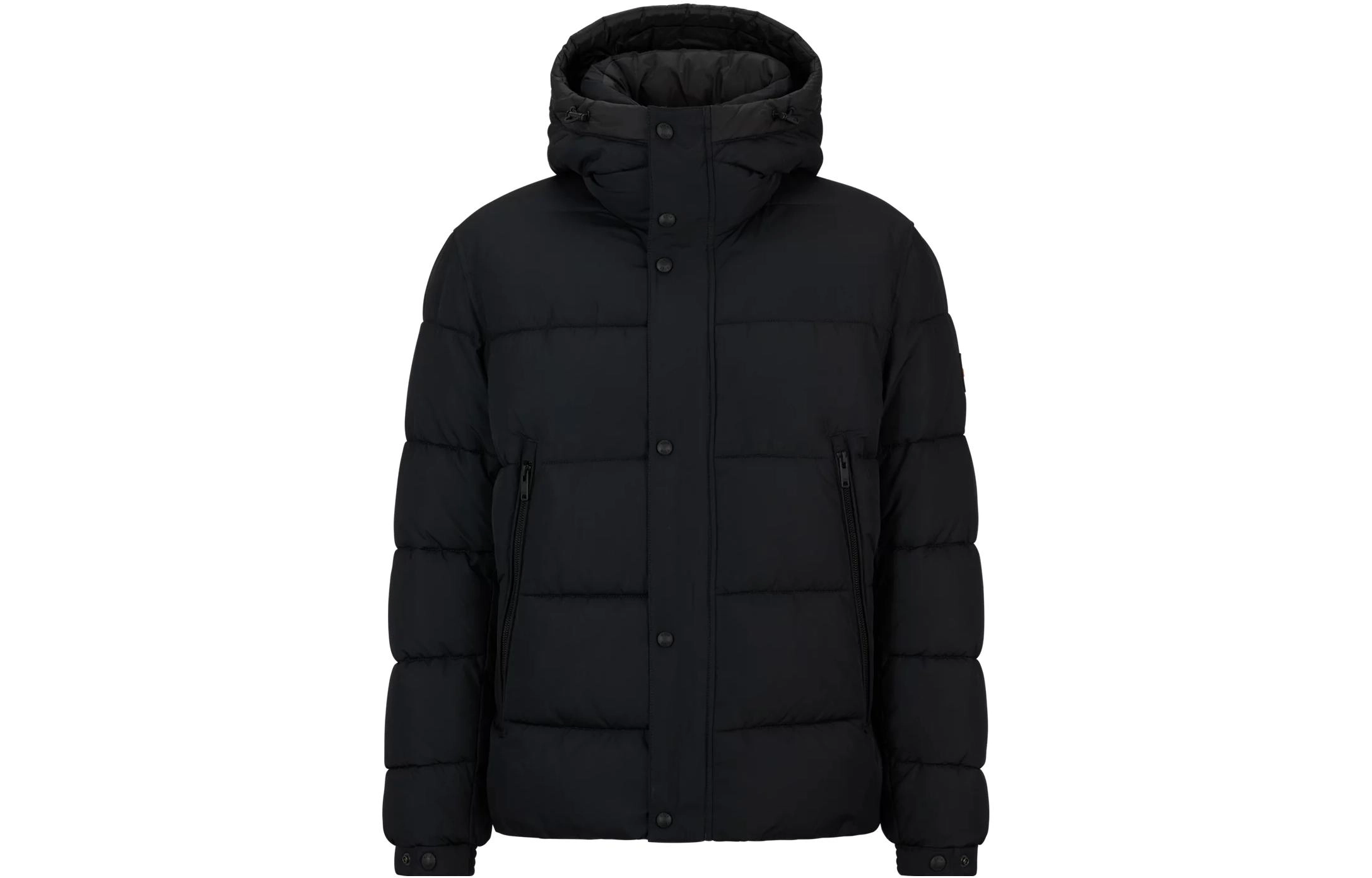 HUGO BOSS Water-Repellent Hooded Puffer Jacket With Logo Badge