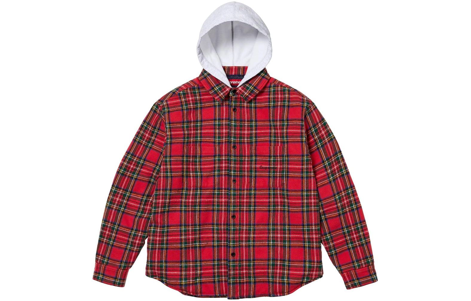 Supreme FW23 FW23 WEEK15 TARTAN FLANNEL HOODED SHIRT