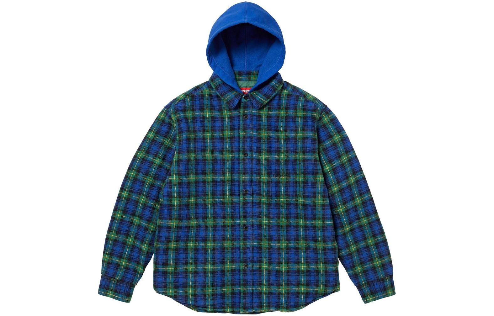 Supreme FW23 FW23 WEEK15 TARTAN FLANNEL HOODED SHIRT