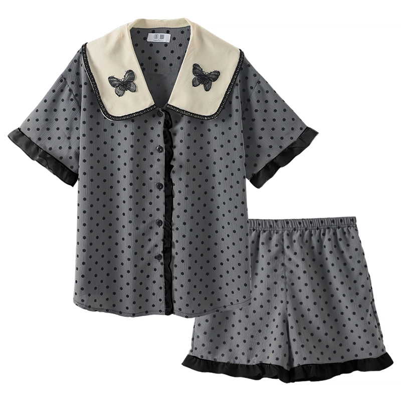 俏霓桐 时尚甜美可爱高级感休闲舒适凉感家居服可外穿睡衣套装 女款 图色