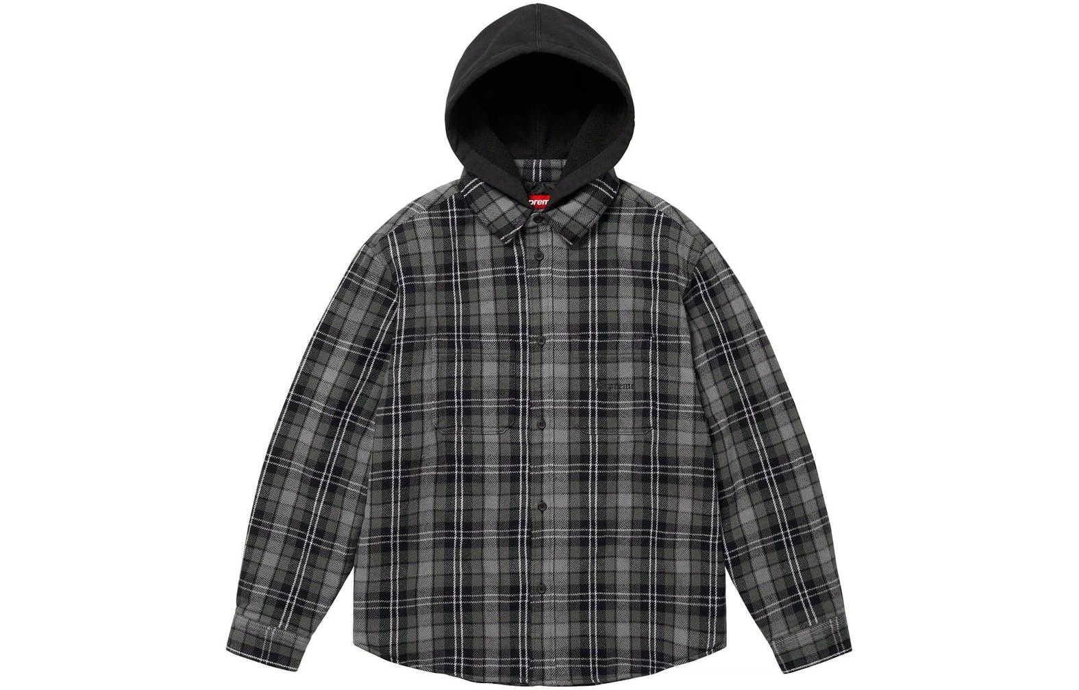 Supreme FW23 FW23 WEEK15 TARTAN FLANNEL HOODED SHIRT