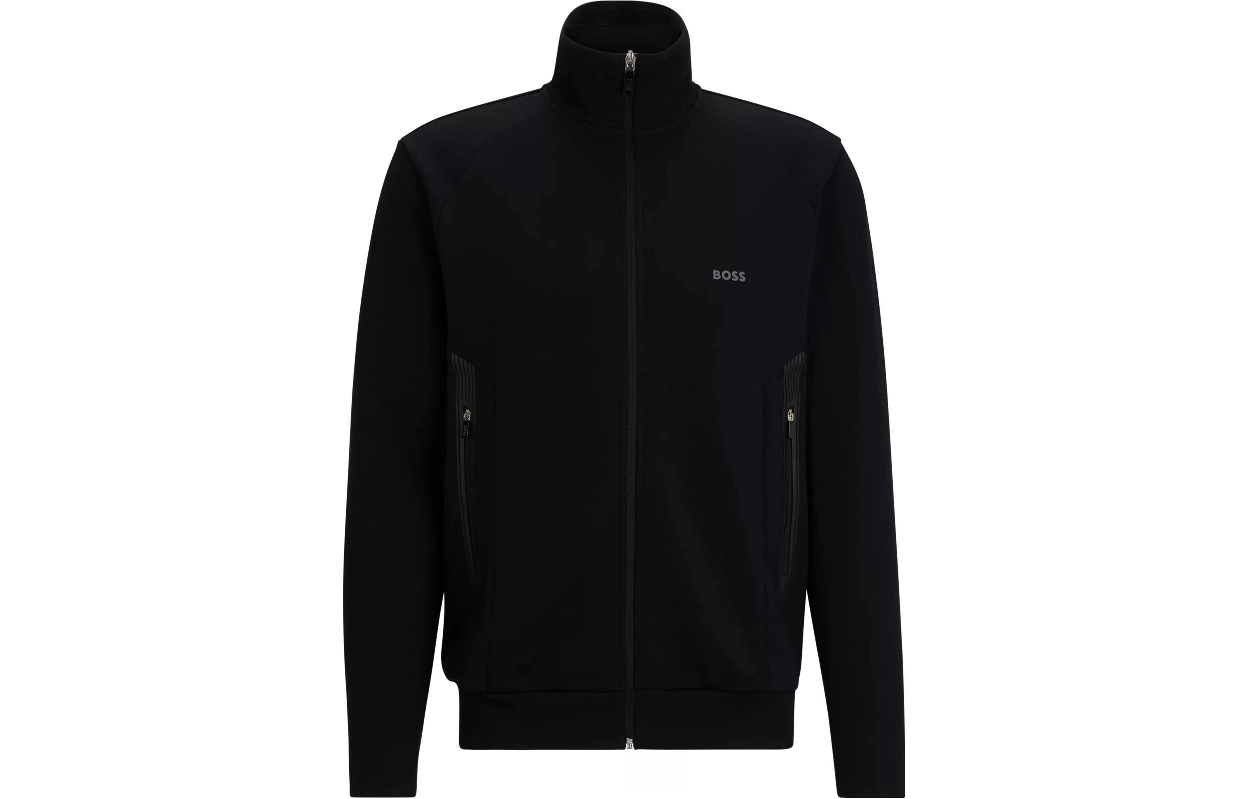 HUGO BOSS Zip-Up Sweatshirt With Logo Print