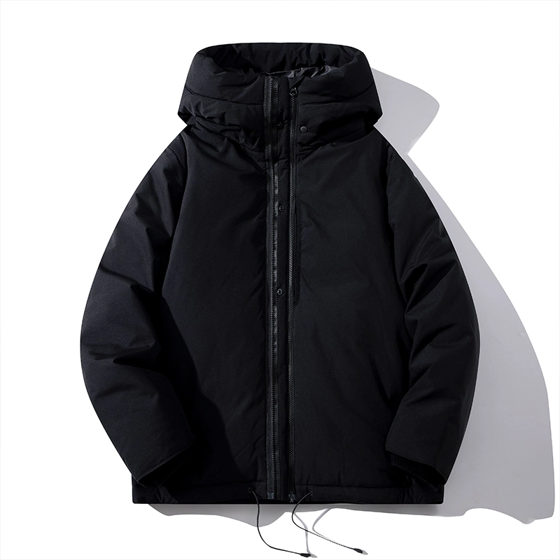 几朴 日系白鸭绒简约设计休闲保暖羽绒服 男女同款 黑色