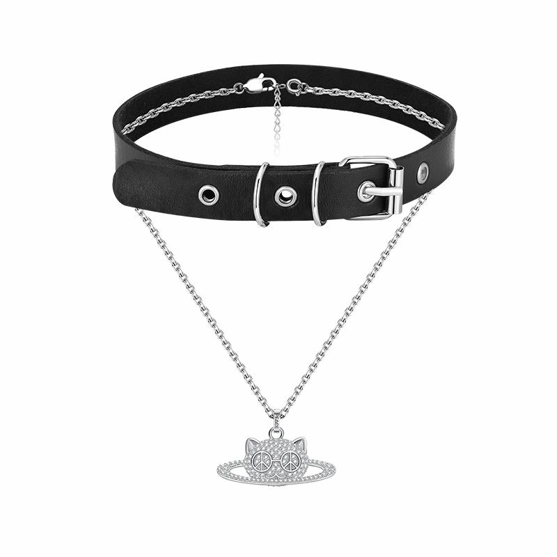 PEACE CAT choker PU