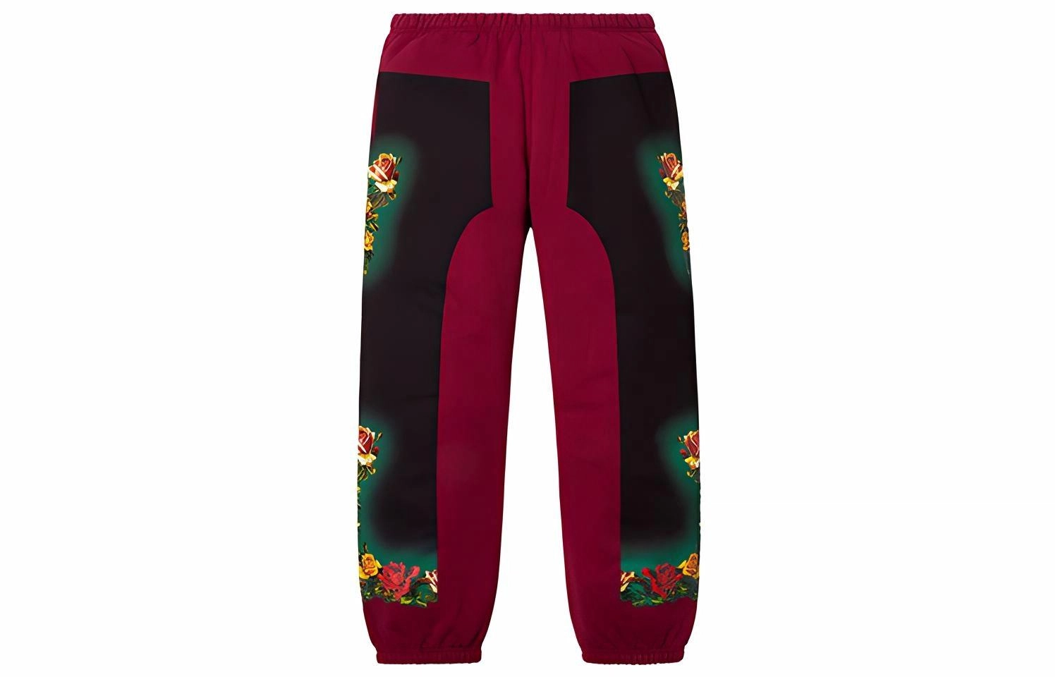 Supreme SS19 x Jean Paul Gaultier Floral Print Sweatpant Burgendy