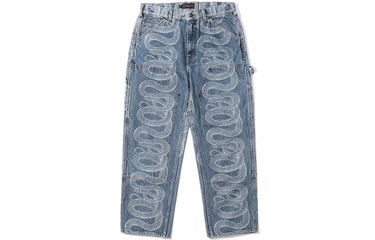 Supreme SS21 Week 4 x HYSTERIC GLAMOUR Snake Double Knee Denim Painter Pant