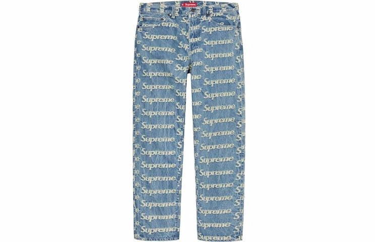 Supreme SS21 Week 10 Frayed Logos Regular Jean Logo