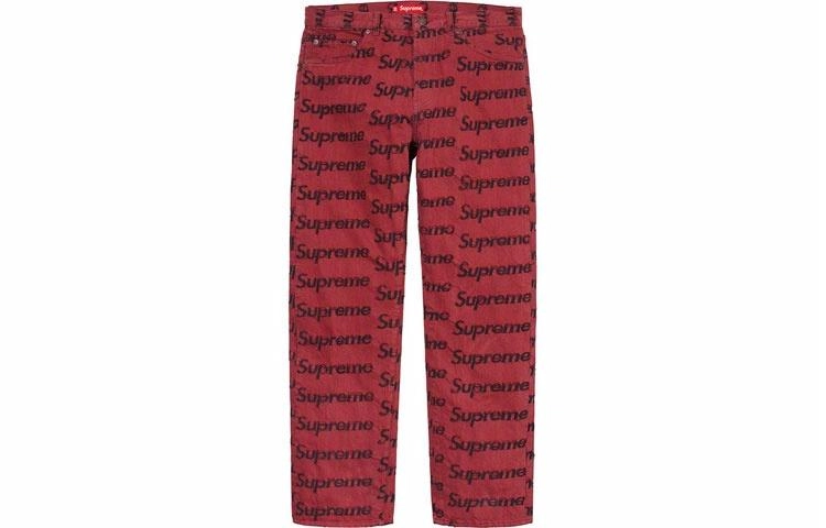 Supreme SS21 Week 10 Frayed Logos Regular Jean Logo