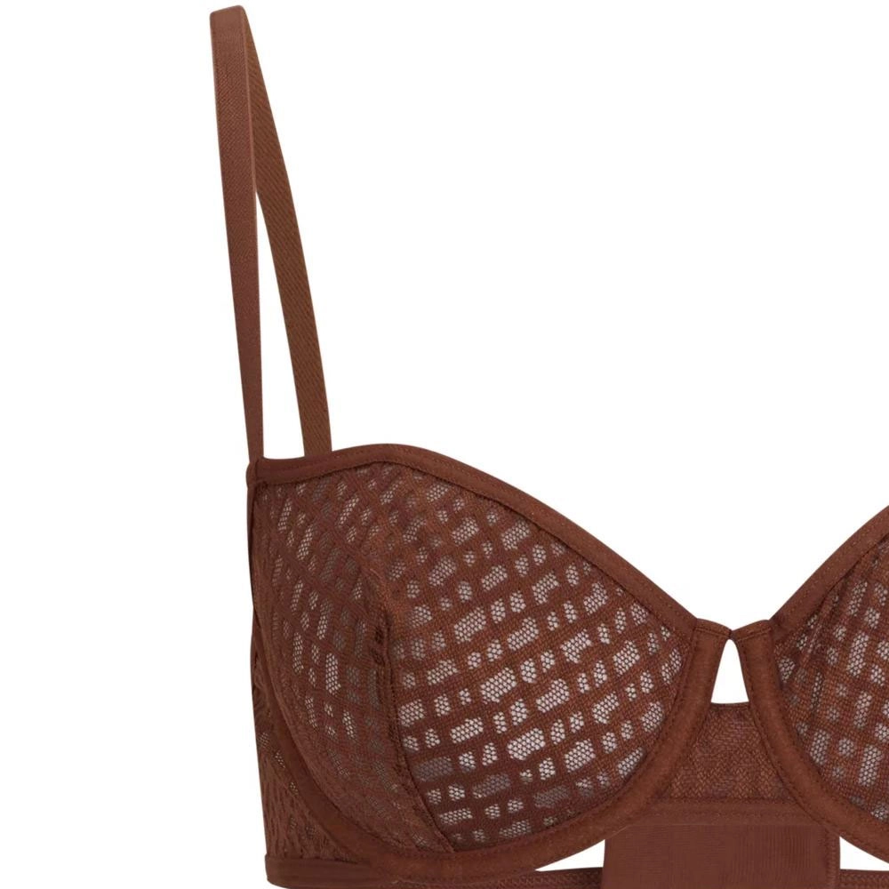 HUGO BOSS Monogram-Lace Bra With Logo Trim 1