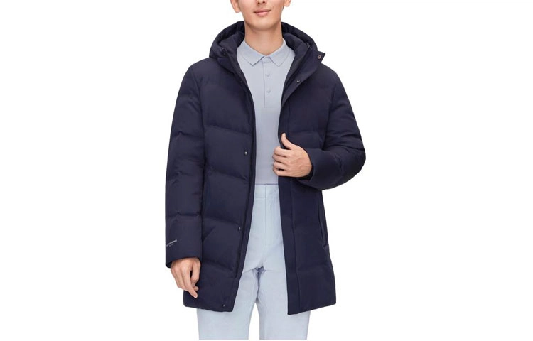 波司登 纯色拉链连帽经典商务羽绒服 男款