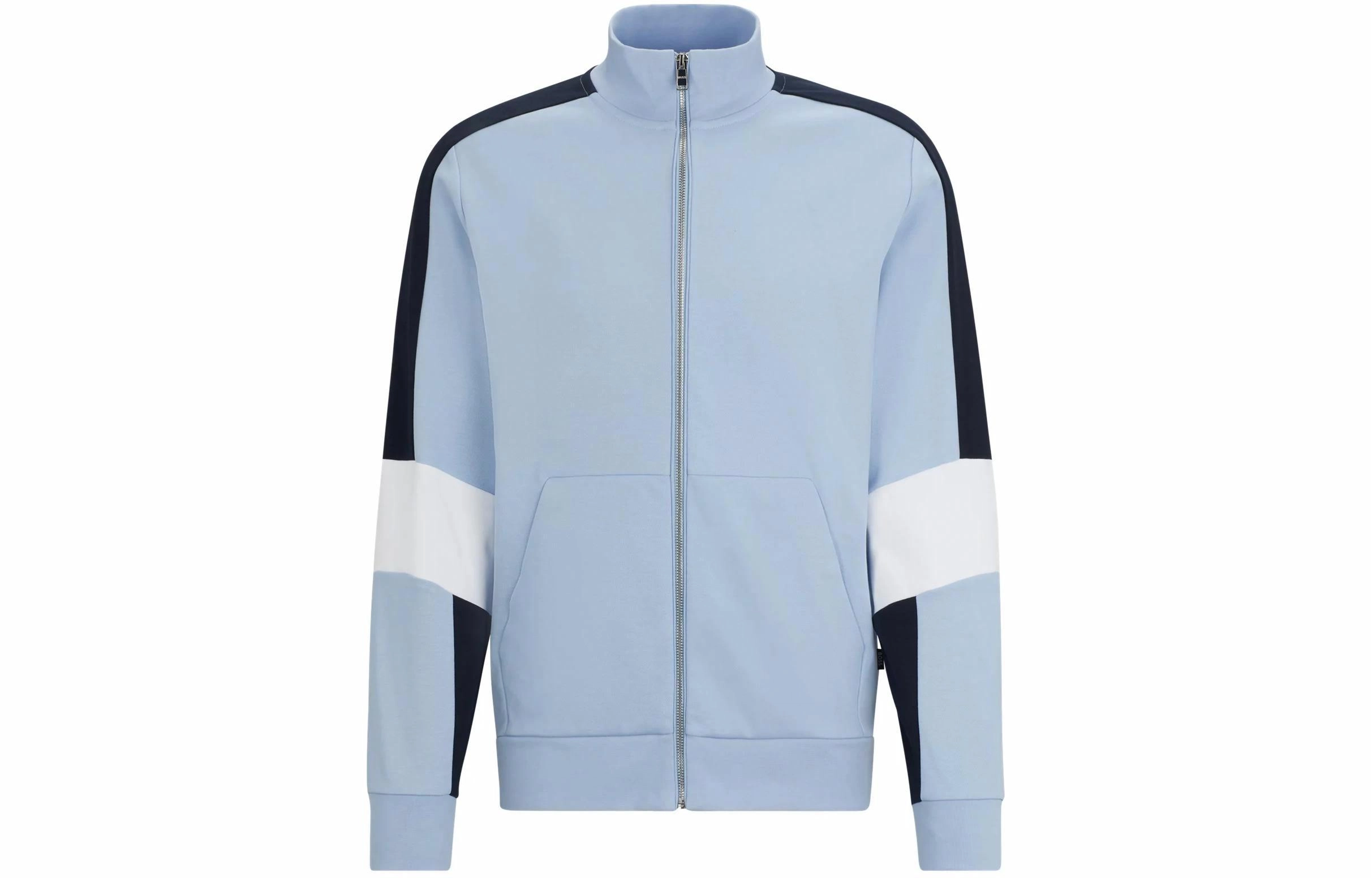 HUGO BOSS Cotton-Blend Zip-Up Sweatshirt With Colour-Blocking