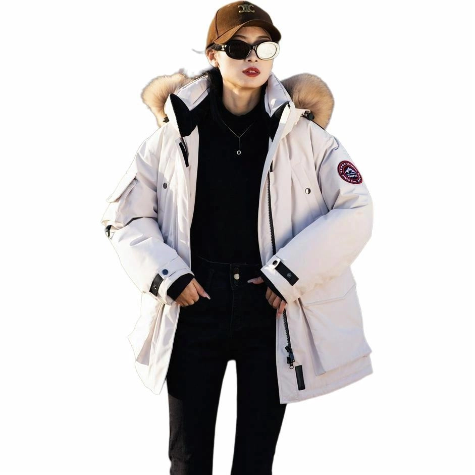 羽物 白鹅绒毛领户外极寒长袖羽绒服 男女同款