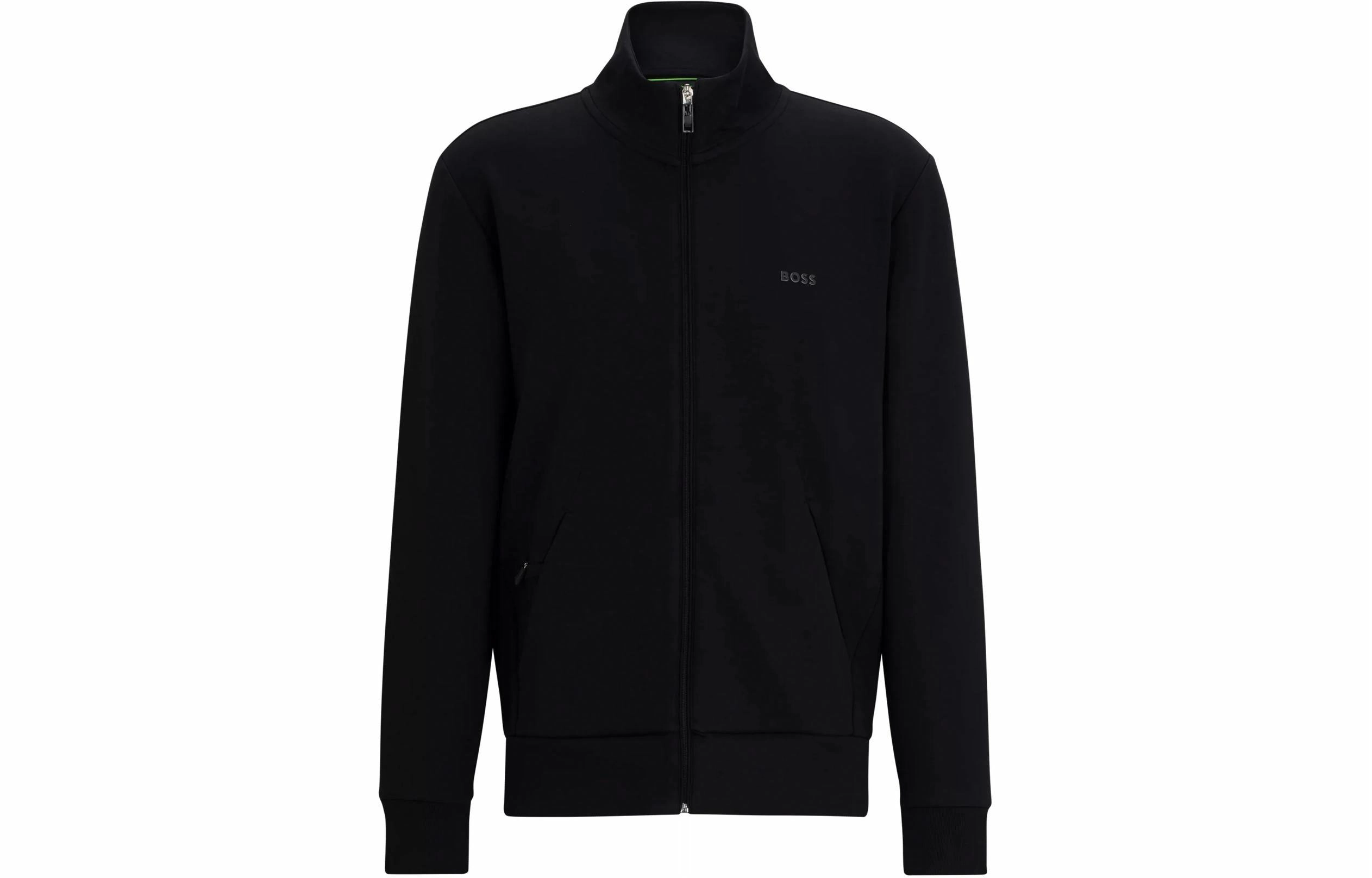 HUGO BOSS Stretch-Cotton Zip-Up Sweatshirt With Logo Print
