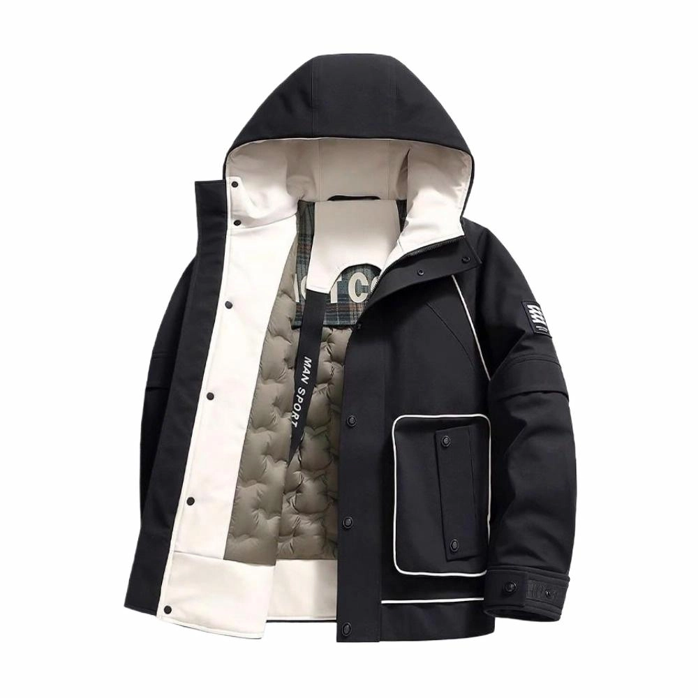斯巴奴 工装风加厚保暖短款羽绒服 男款