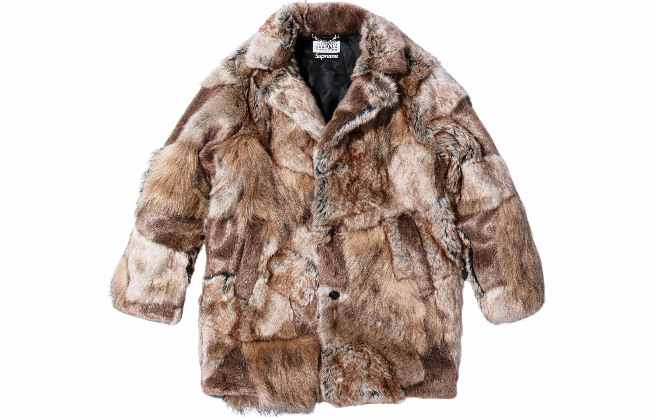 Supreme x MM6 Maison Margiela SS24 WEEK7 PATCHWORK FAUX FUR COAT