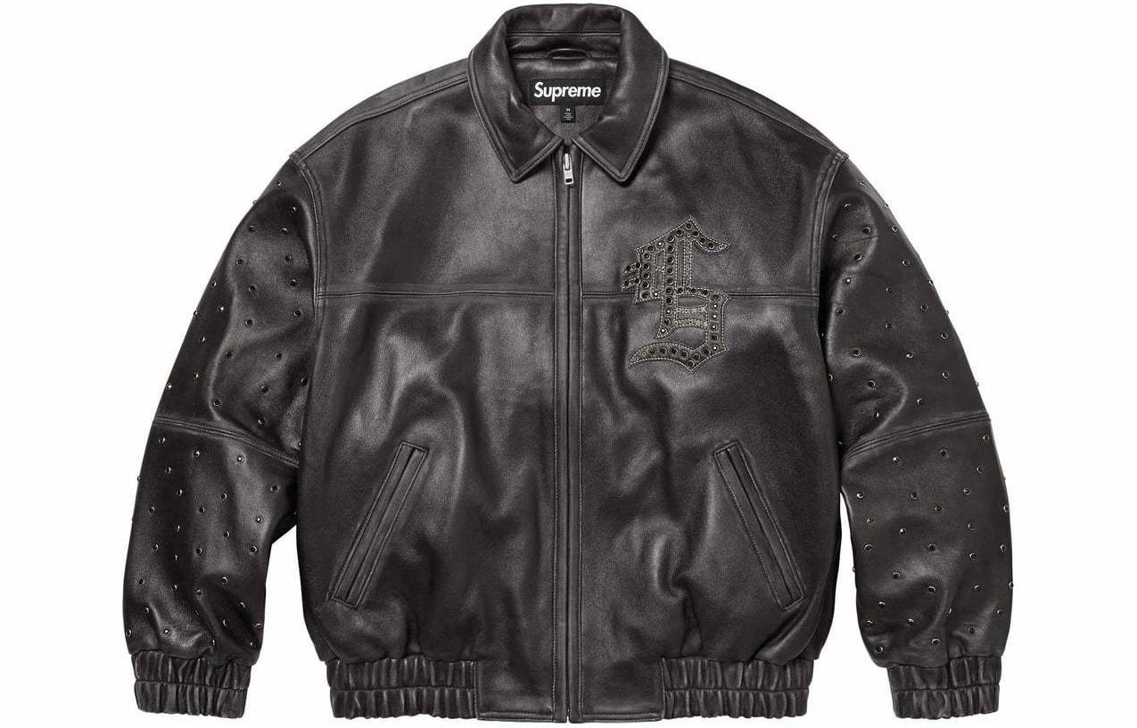 Supreme SS24 WEEK8 GEM STUDDED LEATHER JACKET