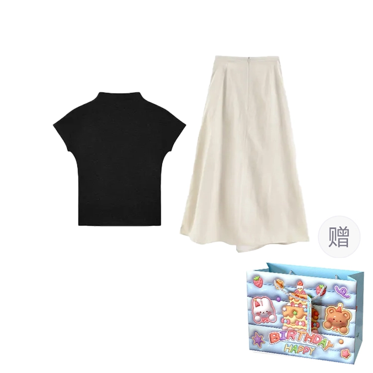依钗 多风格融合的短袖上衣与半身裙夏季时尚穿搭裙装套装 女款